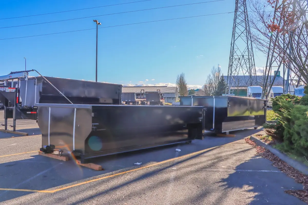 Roll-off dumpster ready for waste disposal at job site for 30 Yard Dumpster Rental in Horizon City